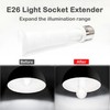 2 Pack E26 Light Socket Extender, ATREFUU 5-Level Extension Length