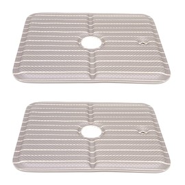 Sanbelm TU19911 Bathroom Cushion, PVC, Comfortable Bath Chair Mat, Gray, Set of 2, 13.8 x 11.0 x Height 0.4 inches (35 x 28 x 1 cm)