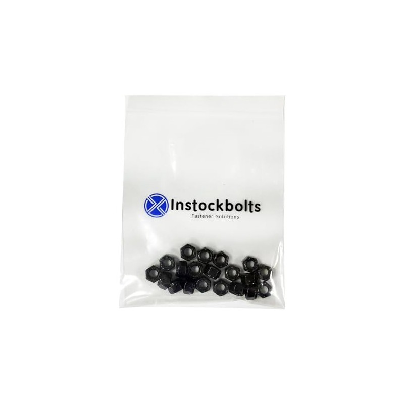 5/16-18 Black Nylon Insert Lock Nuts, Stainless Steel 304 (18-8)