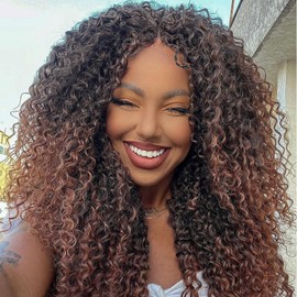 Leeven 12 Inch 8 Packs Pre Looped Kinky Curly Twist Crochet Hair for Women Kinky Curly Crochet Hair Synthetic Yanky Curly Hair