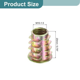 sourcing map 40Pcs Threaded Inserts, M10-1.5x20 Zinc Alloy Hex-Flanged Nut Threaded Inserts, Hex Socket Drive Nut Threaded Inserts Bolt Fastener Connector for Wood, Furniture Nuts