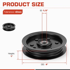 604219 Flat Idler Pulley for Hustler Raptor 42 52 inch Deck SD 48 Big Dog Models Replace Hustler 604219 31406075F