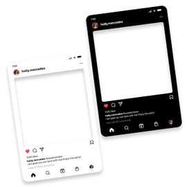 Social Media Photo Booth Prop - Custom Instagram Photo Booth Frame - Customized Insta Giant Selfie Frame - IG Frame for Fun Social Media Posts (Bundle - Black + White)