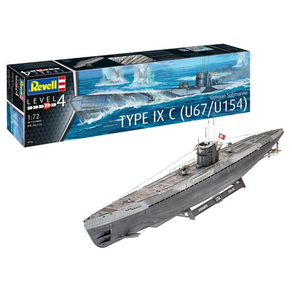 Revell RV05166 1:72 - German Submarine Type IX C U67/U154 Plastic Model kit