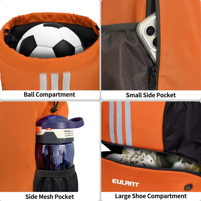 EULANT Improved Football Backpack with Shoe Compartment, Multifunctional Backpack with