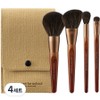 Too Cool for School Artist Vegan Brush Kit + Eco Pouch Set, Mixed Colors, 4 Pieces / 투쿨포스쿨 아티스트 비건 브러쉬 키트 + 에코 파우치 세트, 혼합색상, 4개