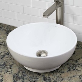 DECOLAV 1441-CWH Aila Classically Redefined Above-Counter Vitreous China Bathroom Sink, White