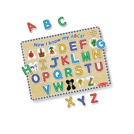 Melissa & Doug Wooden Alphabet Sound Puzzle - Wooden Puzzle with Sound Effects (26 pcs) - FSC Certified