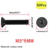 Qrity 50 PCS Flat Head Machine Screws, M2 x 8mm