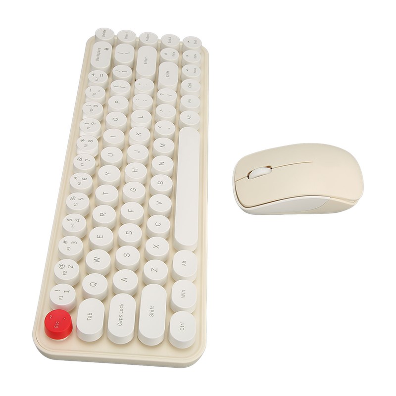 Wireless Keyboard Mouse Combo Mini Portable Retro Silent 2.4G Wireless