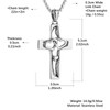 HZMAN Love Heart Cross Necklace for Men Women Stainless Steel