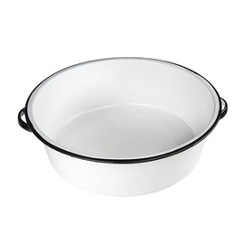 Granite Ware Enamel on Steel Dish Pan, 15-Quart Capacity - Sturdy Side Handles for Easy Lifting - Versatile for Boiling, Canning, Preparing Large Batches of Meals (Speckled White)