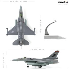 NUOTIE 1/100 F-16C Fighting Falcon Fighter Model Metal DieCast Aircraft Jet Kit Fighter Plane Model Military Airplane for Collection and Gift