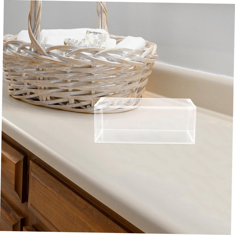VILLFUL Laundry Room Organizer Clear Storage Box with Lid Desktop