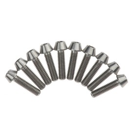 Wanyifa Titanium Ti DIN912 M4x15mm Tapered Head Hex Bolts M4 15L Bicycle Screws Pack of 10
