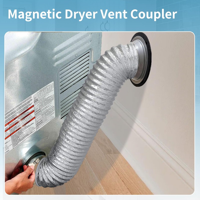 JPFLAEYX Magnetic Dryer Vent Coupler Self-connect Self-align Dry Vent Connector
