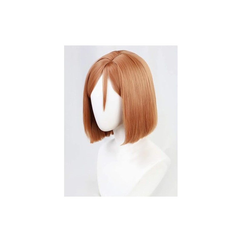 Brown Side Parted Peluca Corta Bob Styling Peluca para Niñas