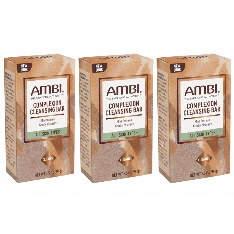 Ambi Complexion Cleansing Bar Soap, 3.5 oz (Pack of 3)