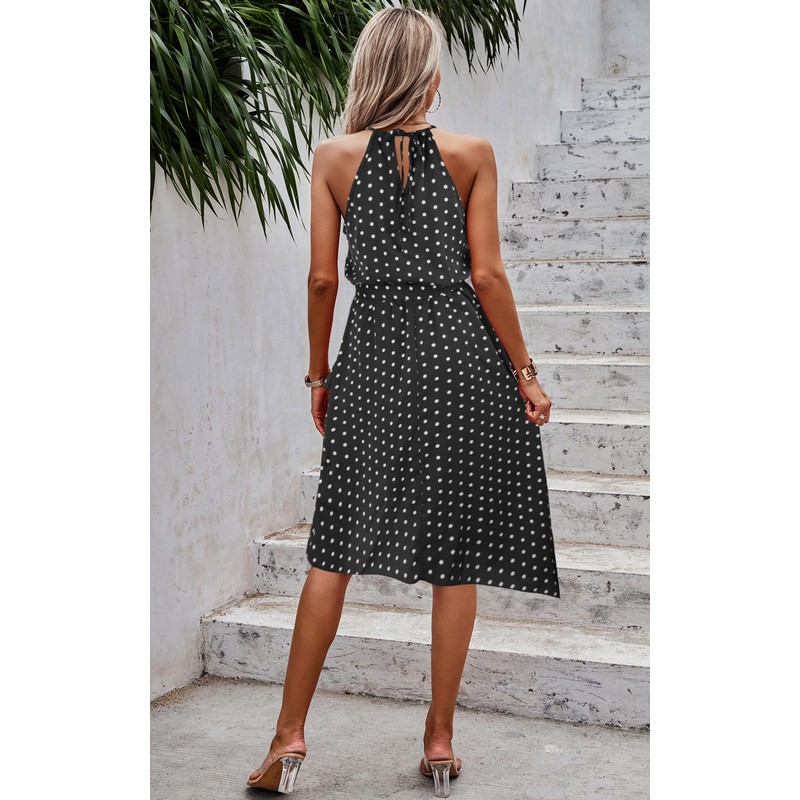 ECOWISH Polka Dot Womens Summer Dress Flowy Cute High Low