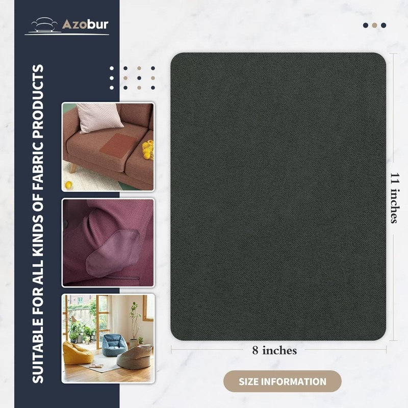Azobur Velvet Patch,Self-Adhesive Rectangular Flannel Fabric Patch,Multicolor Available Anti Scratch