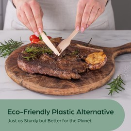 Wooden Disposable Knives - 1800 Pieces Wood Compostable Knives - Eco-Friendly Biodegradable Utensils for Party - Free From Plastic Cutlery Set - Disposable Cutlery for Eating - Compostable Utensils