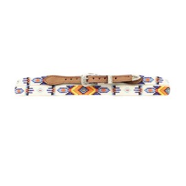 M&F Western Products Multicolor Embroidered Hatband with Genuine Leather Tabs, 27" x 3/8"
