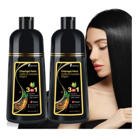 Shampoo Tinte Rapido Natural Cubre Canas Hombre Mujer 2pcs                                                                                            