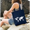 Autiga Cotton Bag World Map Fabric Bag Jute Bag Cotton