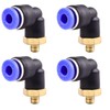 4 x 4 mm M5 PT Pneumatic 90° Angle Plug