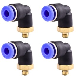 4 x 4 mm M5 PT Pneumatic 90° Angle Plug Fittings with Male Thread Pneumatic Quick Couplings for Plug-In Hoses Push-in Compressed Air Connection