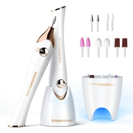 TOUCHBeauty Manicure/Pedicure Kit with UV Light and 5 Replacement nail bits,Professional Nail File Drill Tool with 5 Attachment TB-1335 Golden