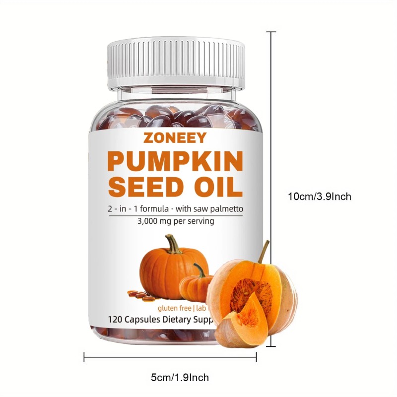 ZONEEY Pumpkin Seed Oil Saw Palmetto 3000 mg - Bladder