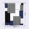 Rock Cloud Navy Blue and White Shower Curtain, Gray Modern