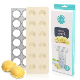 O’Creme Ravioli Maker for 12 Circles Each 1-7/8 Inch (Including Edges), with Non-Stick-Coated Metal Cutting Tray