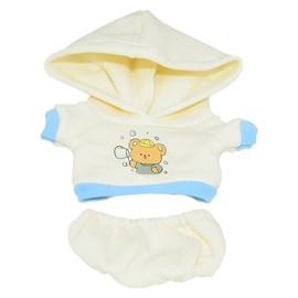 niannyyhouse 20cm Plush Doll Yellow Bear Sweater Hoodie Shorts 8in Doll Clothes