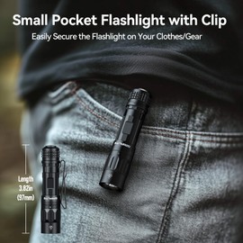 GripLite Small EDC Flashlight, 1100 High Lumens Rechargeable Pocket Light, Multi-Mode LED Flashlight with Clip for Everyday Carry and Emergencies