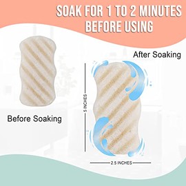 Konjac Sponge - Activated Charcoal - Body Sponge, 100% Natural Sponge, Eco-friendly - Gentle Exfoliating Sponge, Deep Cleansing, Improved Skin Texture