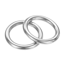 TIXIPEM 30mm Dia Metal O Rings [2Pcs] - 316 Stainless Steel 6mm THK Multi-Purpose Welded Round Rings Use for Crafts & Camping Belt & Dog Leashes - Seamless Lifting Hoops