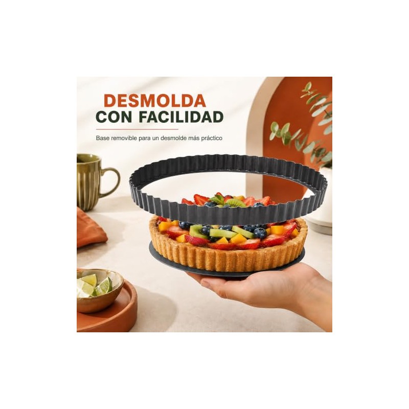 4 Pcs Moldes Desmontable Para Hornear Tartas Pan Pasteles