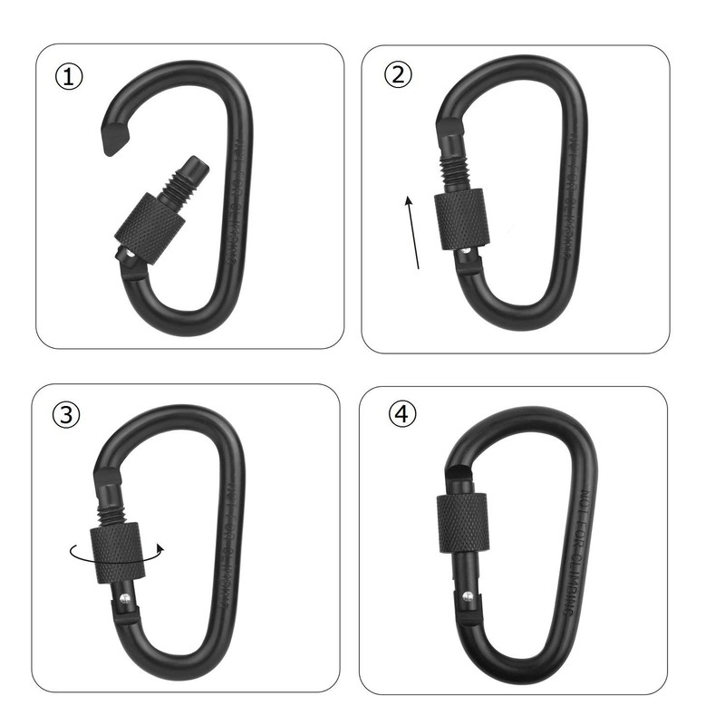 Carabiner Set of 10 Bonpuri Duralumin Travel Carabiner Key Ring,