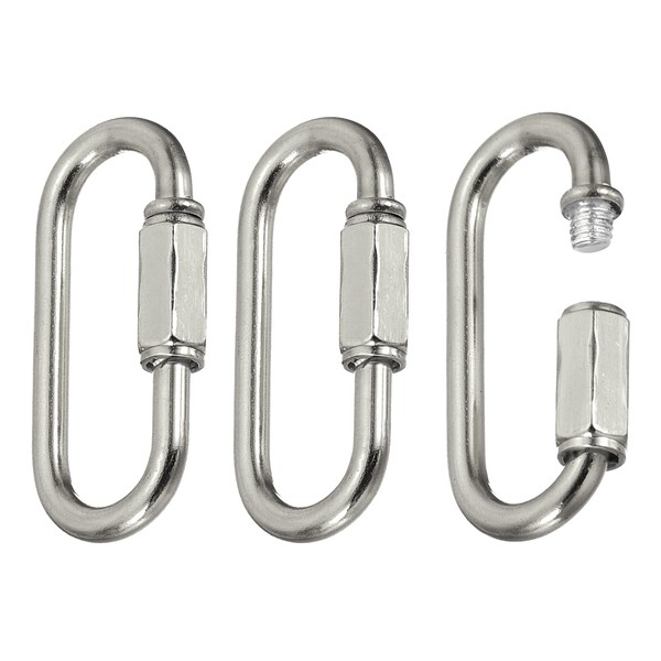 sourcing map Chain Connectors, 4mm Thick Quick Link Screw Lock