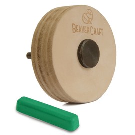 BeaverCraft Rueda de afilado de cuchillos 2.8 in PW1 - Rueda de pulido y compuesto de pulido para cuchillos, cinceles, herramientas de tallado de carpintería