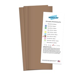 NANOLAP PSA Lapping Film, 3 Pc 5 Micron (4,000 Grit) Adhesive Polishing Paper, 4-1/4” x 11” Microfinishing Fine Sanding Paper, Sanding Film for Scary Sharp Sharpening System, Aluminum Oxide AO