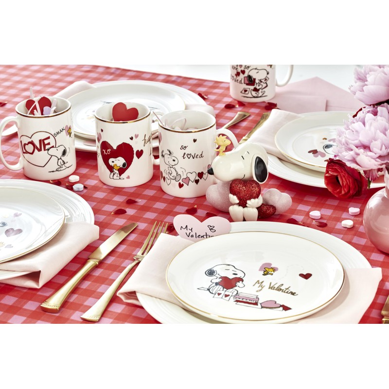 Lenox 897217 Snoopy Valentines Day Accent Plates, Set Of 4,