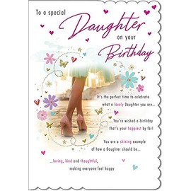 Piccadilly Greetings Traditional Birthday Card Daughter - 9 x 6 inches