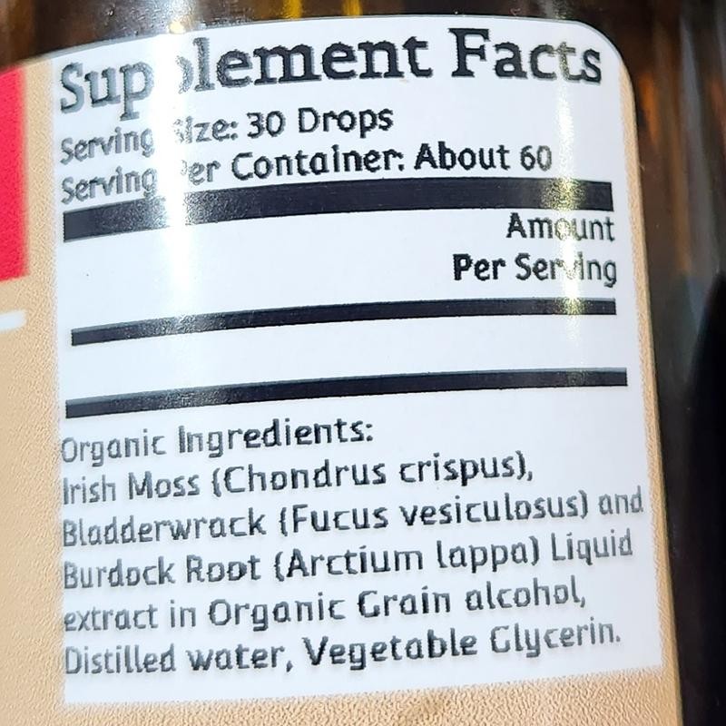 Seamoss Bladderwrack Burdock Immune Support Tincture