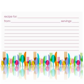 Meadowsweet Kitchens Recipe Card Set - 25 Recipe Cards 4 x 6 Inch, Perfect Size for a Recipe Card Box for Wedding, Bridal Shower Recipe Cards, Make Your Own Recipe Book, Modern Cuisine