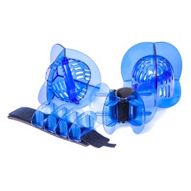 AquaLogix Total Body Pool Fitness System - Upper Body Aquatic Bells & Lower Body Fins - Pool Workout - Colors Indicate Resistance Level - Online Demo Video & Program Link (Blue Bells/Blue Fins)