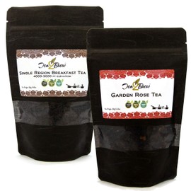 Tea2Brew | Garden Rose & Single Estate Breakfast Tea | Pure Ceylon Black Teas | Garden fresh and antioxidant rich | Loose leaf 100 gr (3.5 oz) Pouch | Pack of 2