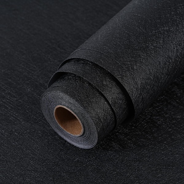 LOVADA Peel and Stick Wallpaper Black Silk Wall Paper -